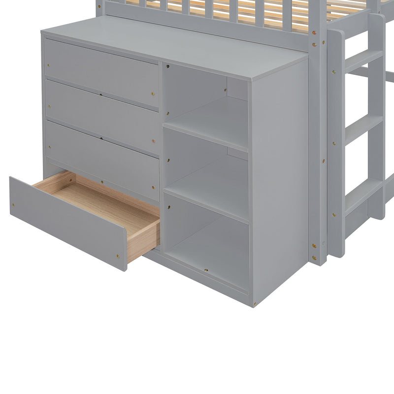 Bunk Bed With 4 Drawers And 3 Shelves