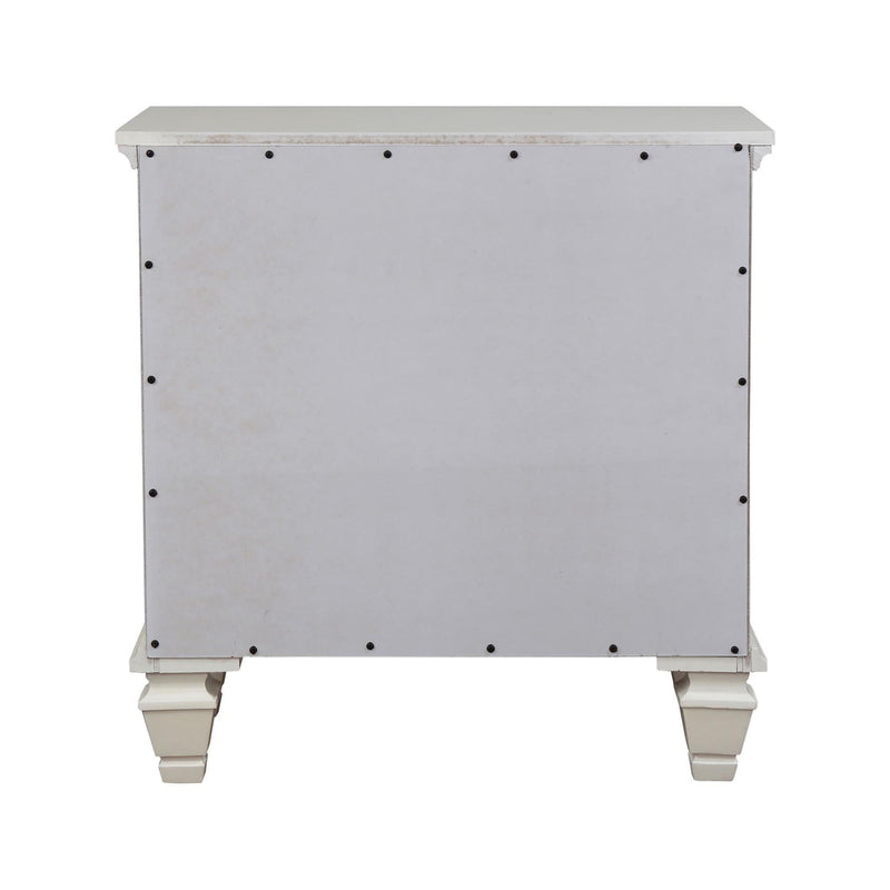 Cottage 3 Drawer Nightstand With Pull Out Tray - Cream White