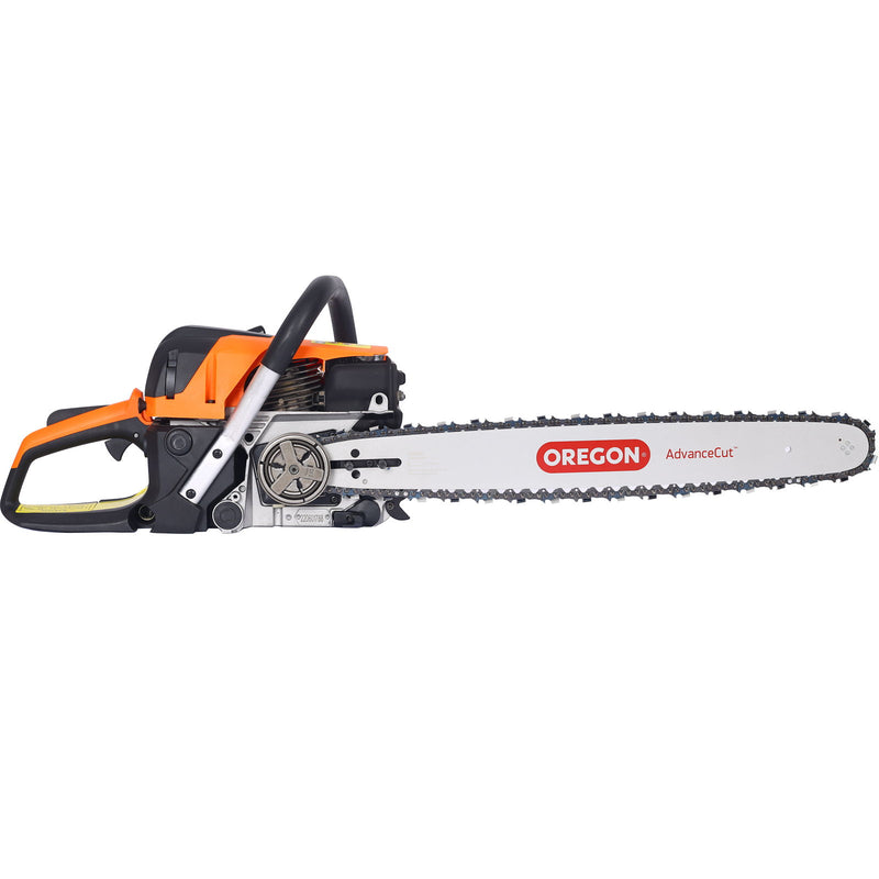 58Cc Gasoline Chainsaw 20" Bar For Wood Cutting With Oregon Chain And Bar - Orange