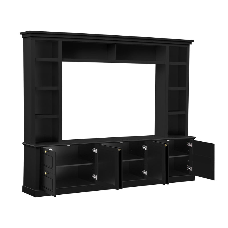 All-In-One TV Stand With Bookcase For TVs Up To 70"