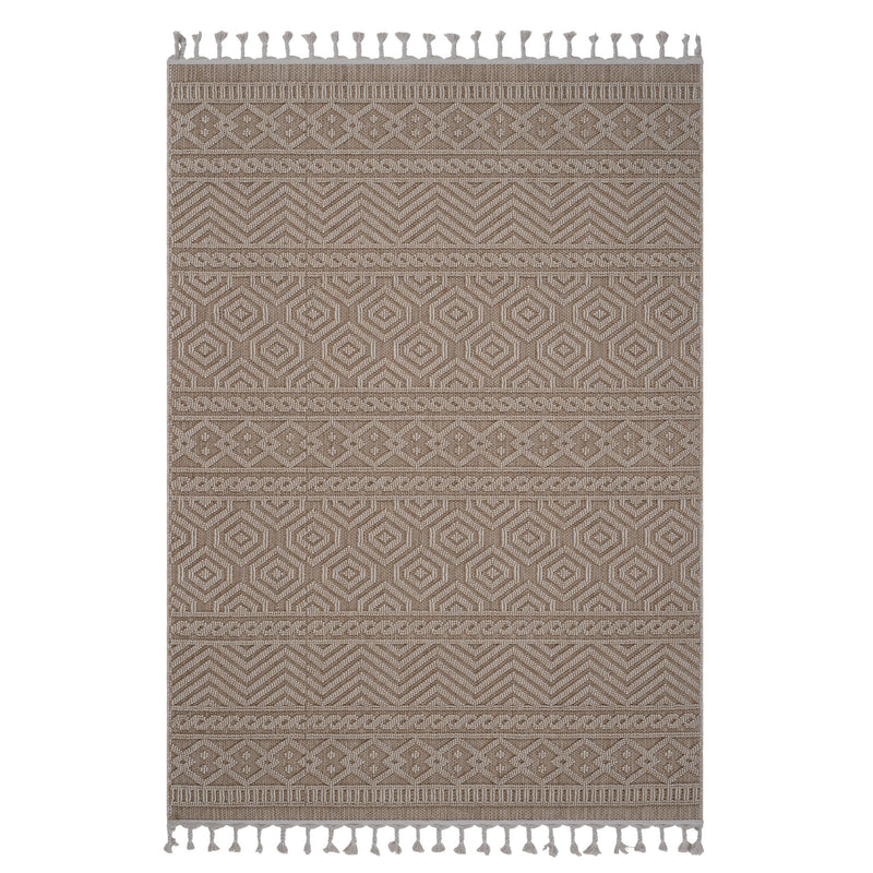 Guros - 6' X 9' Geometric Indoor / Outdoor Area Rug - Mocha