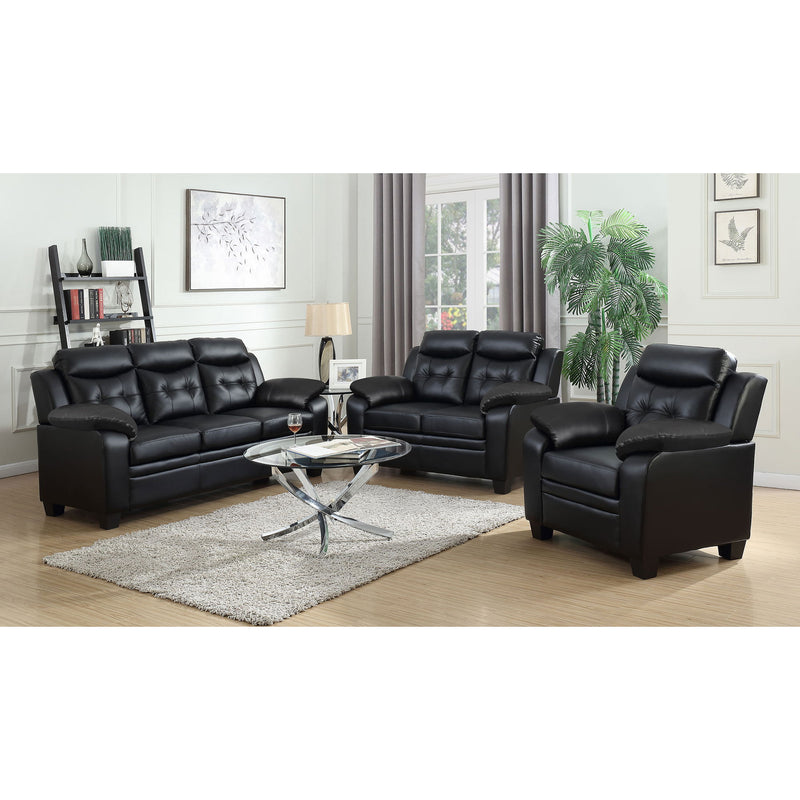Winchell - Upholstered Padded Arm Tufted Accent Chair - Black