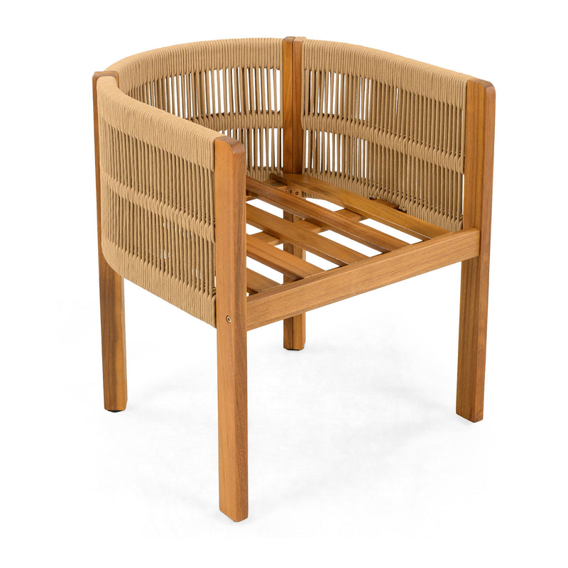 Outdoor Dining Chairs With Rope Handles (Set of 2)