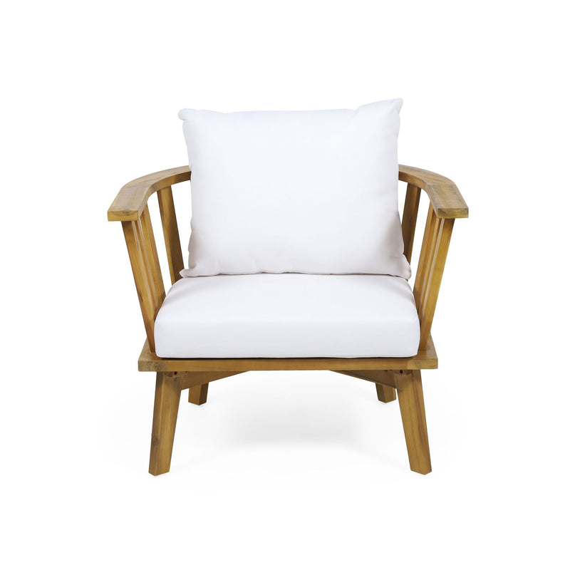Patio Furniture Set, Outdoor Acacia Wood Patio Club Chair With Table