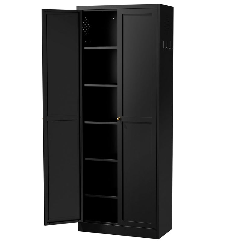 Kitchen Pantry Cabinet With 4 Adjustable Shelves, Heavy Duty Freestanding Organizer