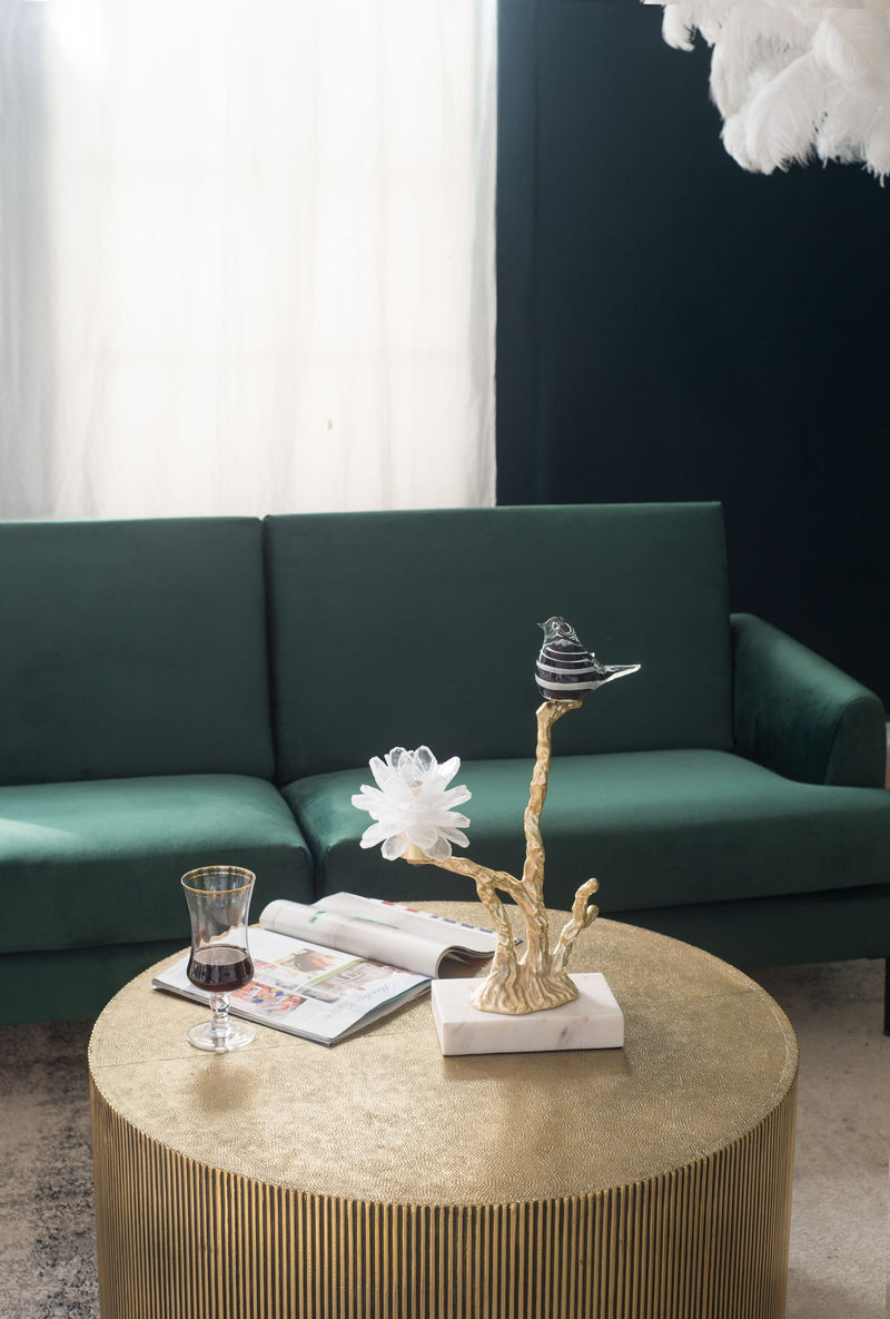 Aluminum Candle Holder With Marble Stand