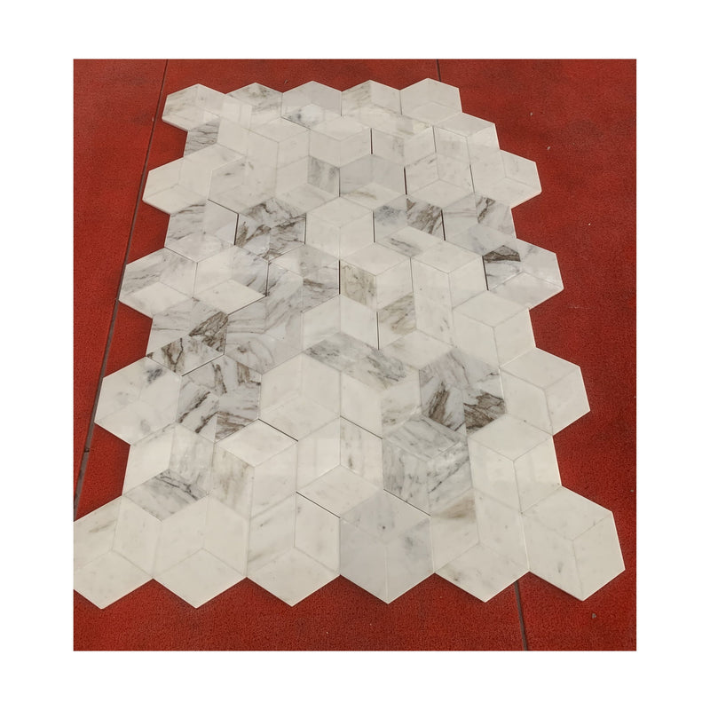 Hexagon Natural Marble Polished Tile For Wall And Floor (Set of 12)