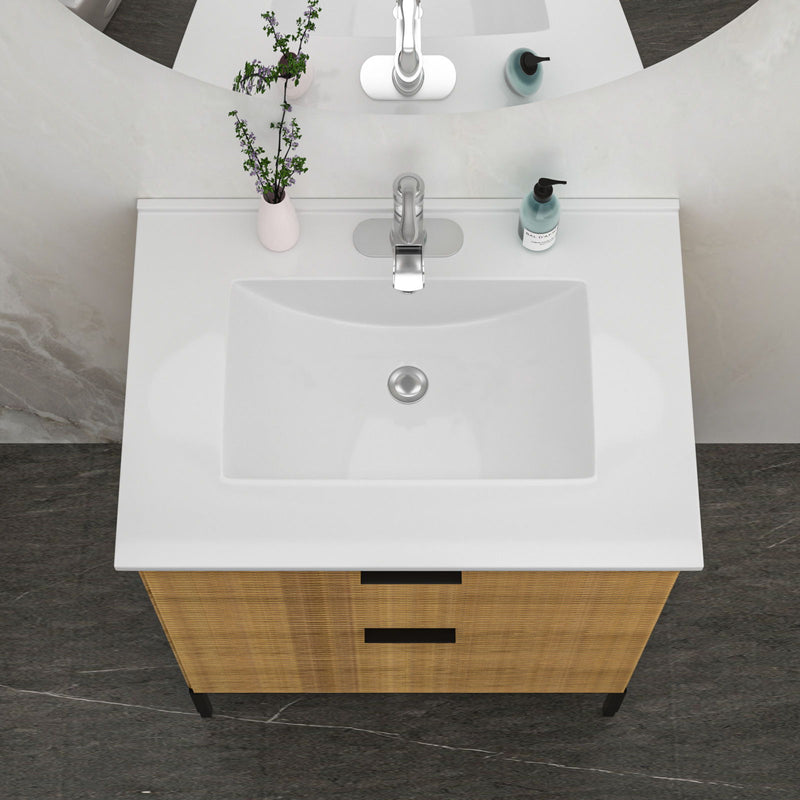 Premium Rectangular Vanity Top With Single Faucet Hole And Overflow