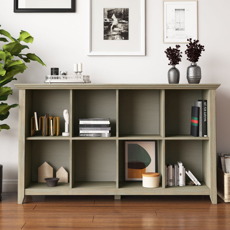 Acadian - 8 Cube Storage Sofa Table - Light Brown