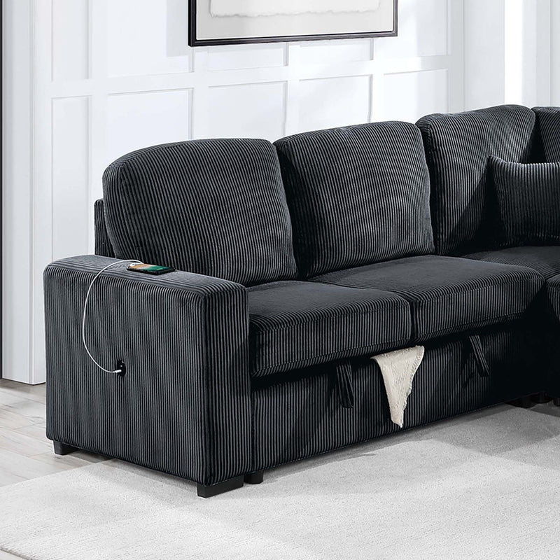 Modern Design Convertible Sectional Storage Bed With USB Port