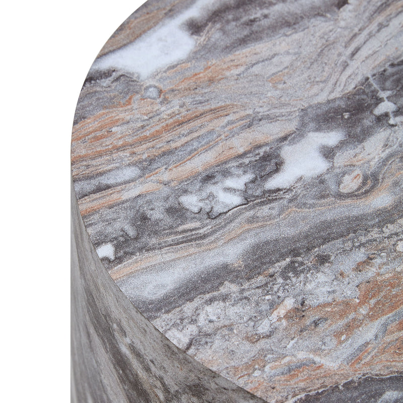 Simple Marble Textured Cylindrical Coffee Table Material - Gray