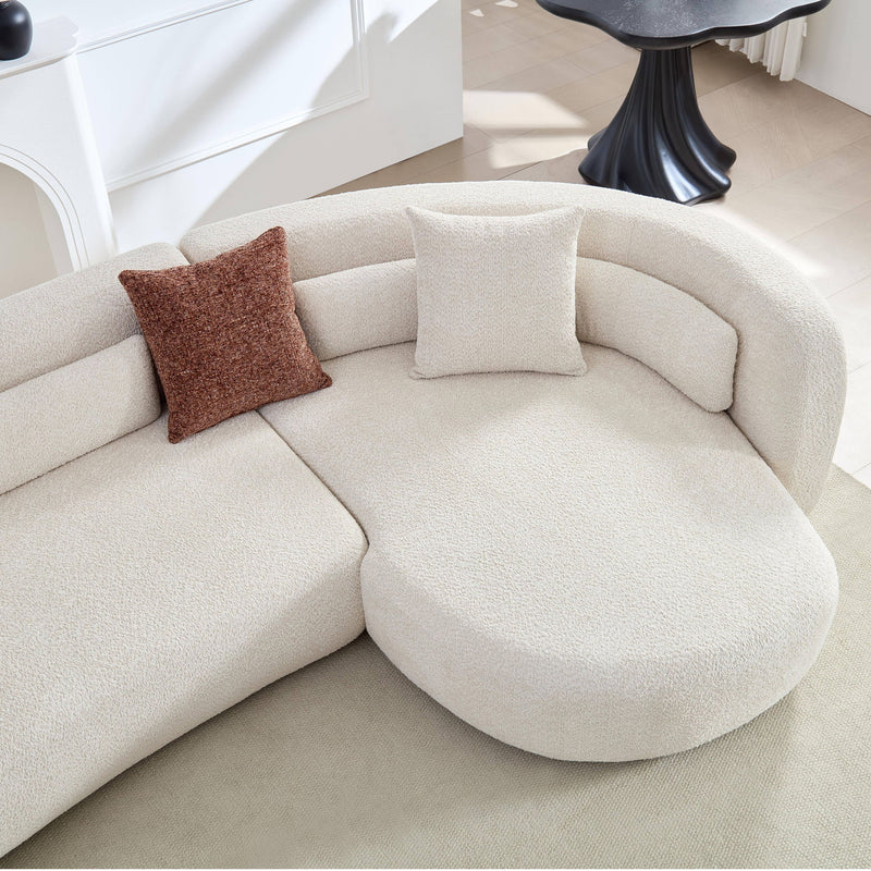 Curved Sectional Sofa, L - Shape Modular Chaise