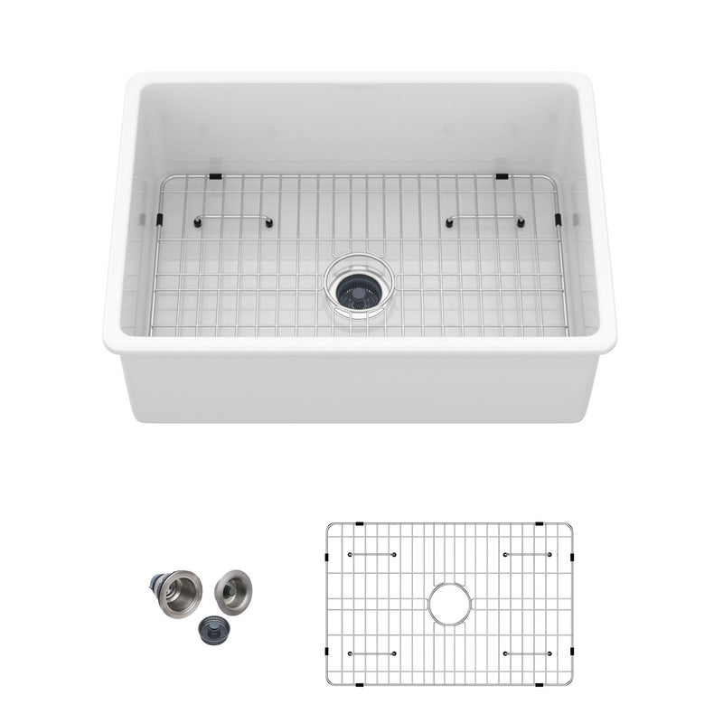 Rectangular Deep Single Bowl, Kitchen Sink With Dual Mount Installation