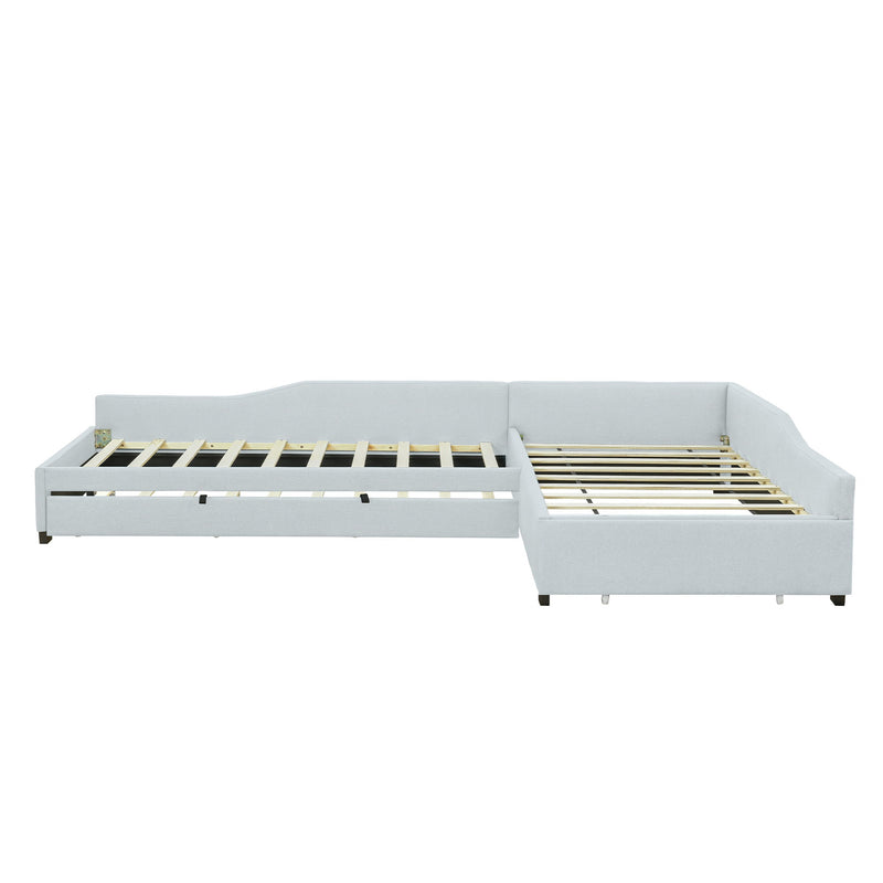 Upholstered Double Daybed With Trundle And Drawer