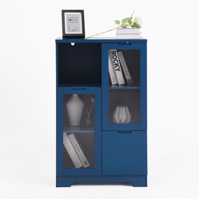 Modern Cabinet With Glass Doors And Drawer