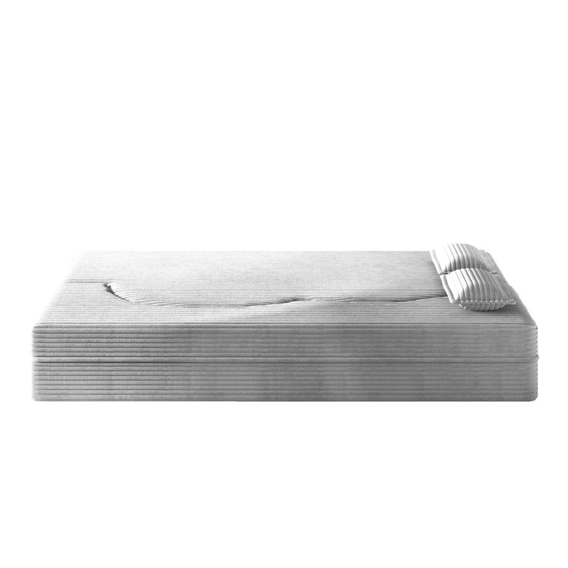 Floor Sofa With 2 Pillows, Convertible Twin Size Mattress For Living Room