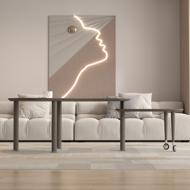 Rotatable Cocktail Table With Solid Legs, 360 Degree Rotating