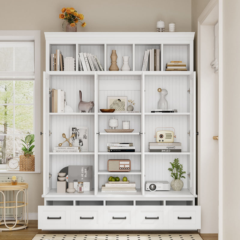 Hall Tree & Bench And 5 Storage Cubbies