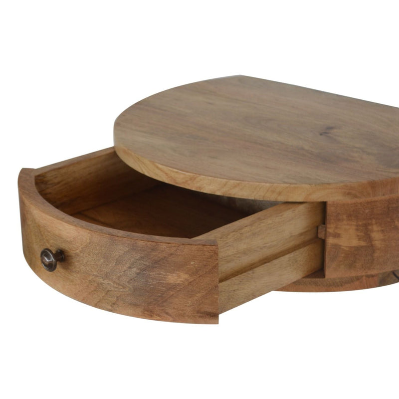 Wall Mounted Rounded Nightstand - Oak