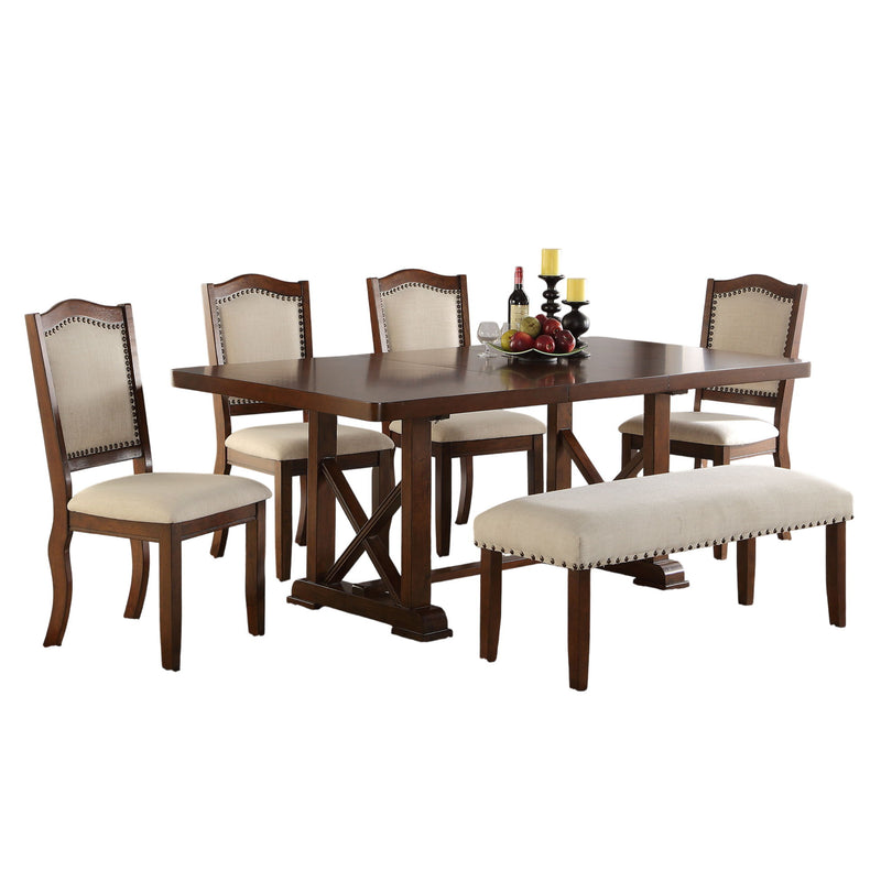 Dining Table With Leaf And Unique X Design Base - Cherry