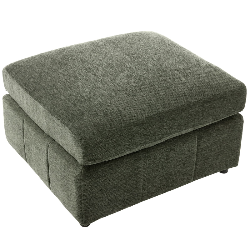 Modern Modular U-Shaped Sofa Bed With Movable Ottoman, USB Ports, Phone Holder