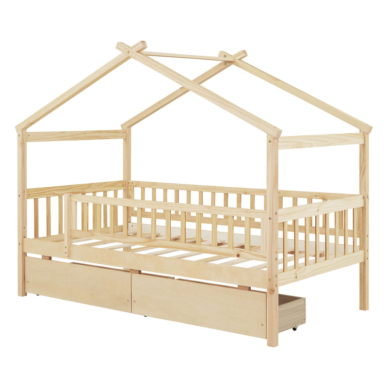 House Bed With 2 Drawers