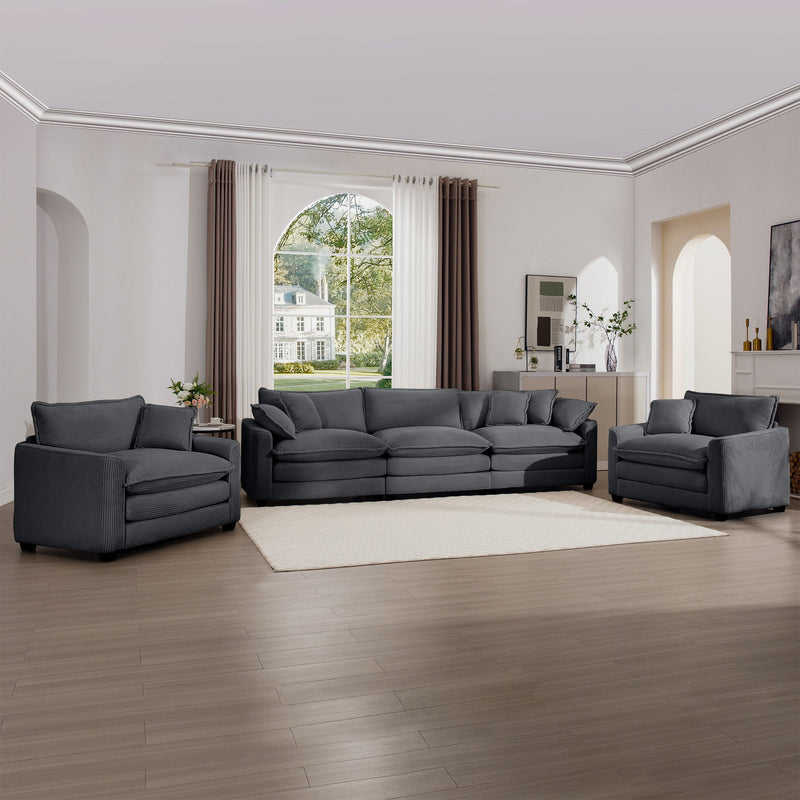Elegant Oversized Sectional Sofa Set With Deep Seats And Flexible Layout