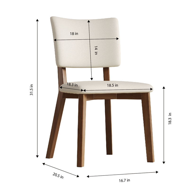 Dining Chair (Set of 2) - White / Deep Walnut