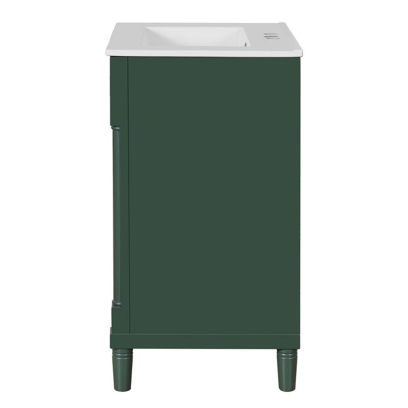 Bathroom Vanity With Integrated Sink, 2 Door Cabinet, Single Sink For Small To Medium Bathrooms