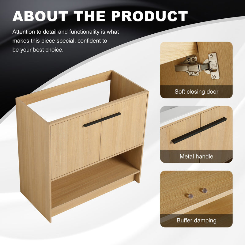 Modern Freestanding Bathroom Vanity With 2 Doors