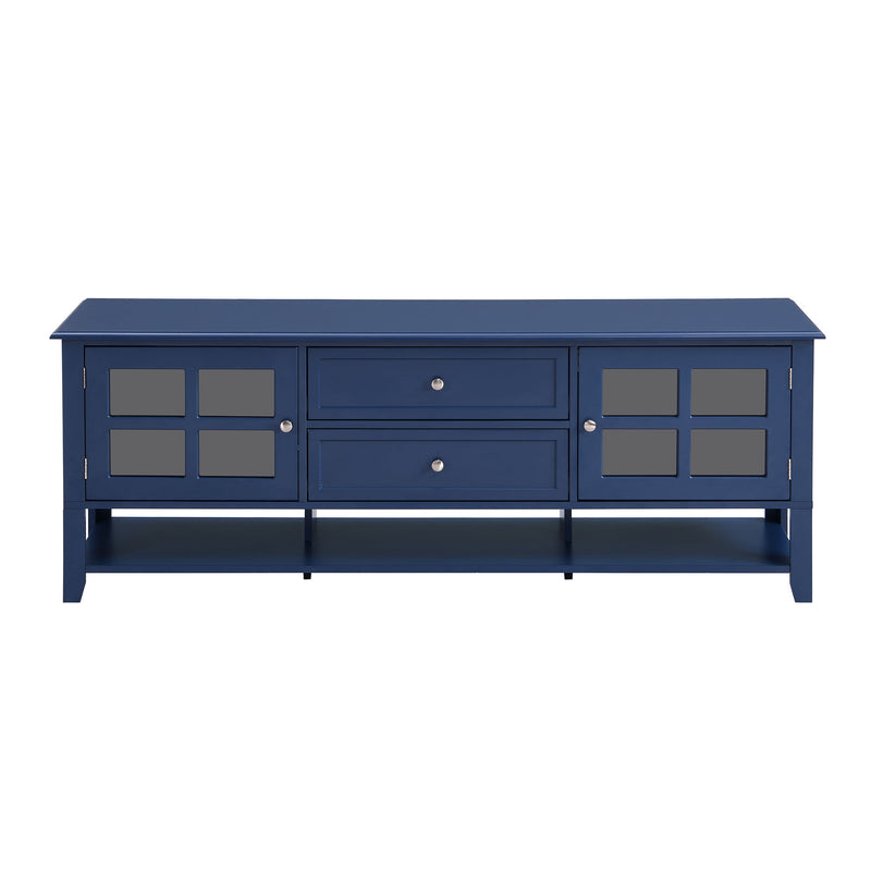 TV Stand, Entertainment Center With Dual Drawers And Hidden Storage, Cabinet With Soft Closing Doors And Sleek Panel Design