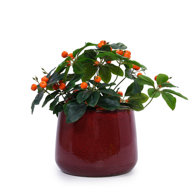 4 Pieces Planter Pot, Indoor Outdoor Flowerpot For Patio, Garden, Or Windowsills - Bean Paste Red