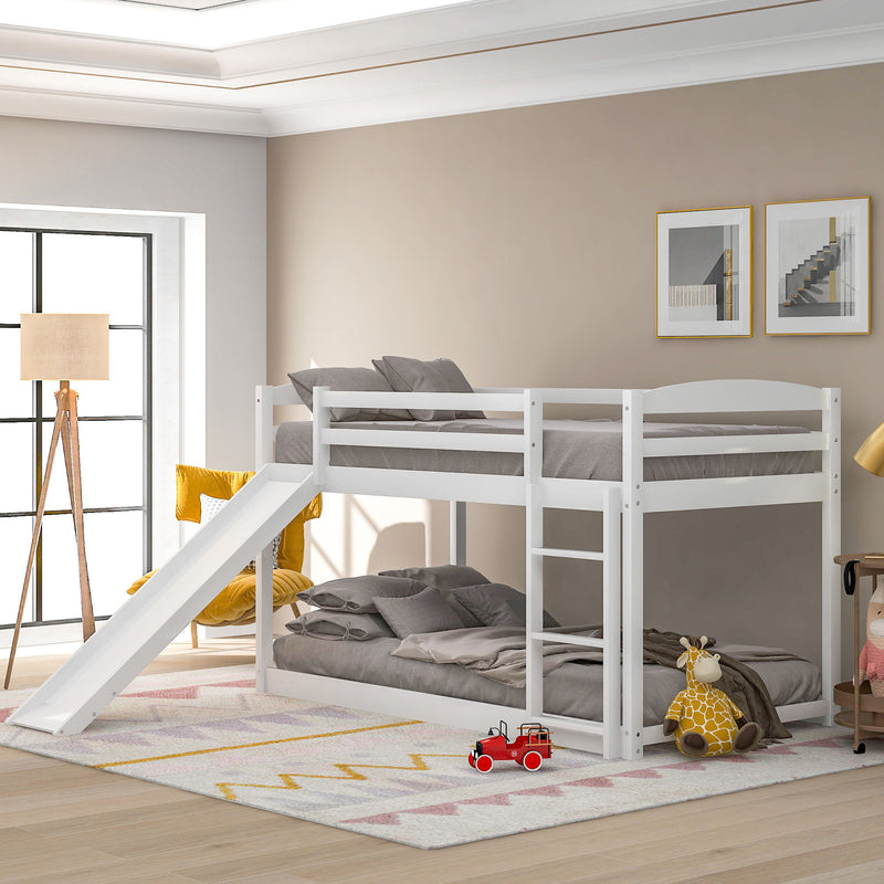 Durable Bunk Bed With Convertible Slide And Ladder