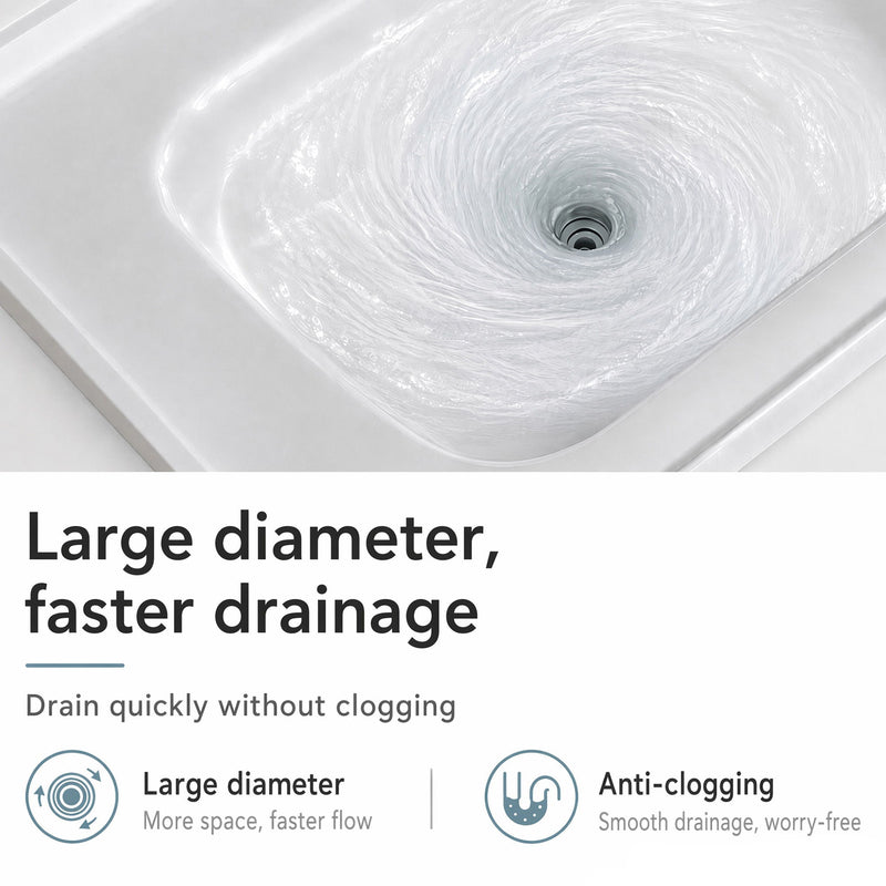 Basin Sink, 0.6" Ultra Thin Profile, Triple Faucet Holes