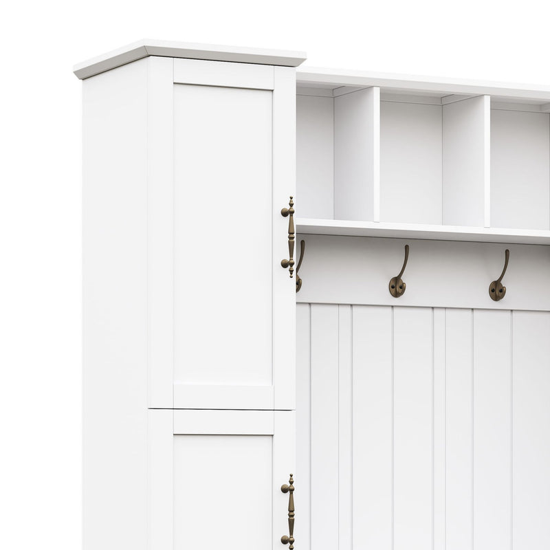 Hall Tree With 4 Side Cabinets