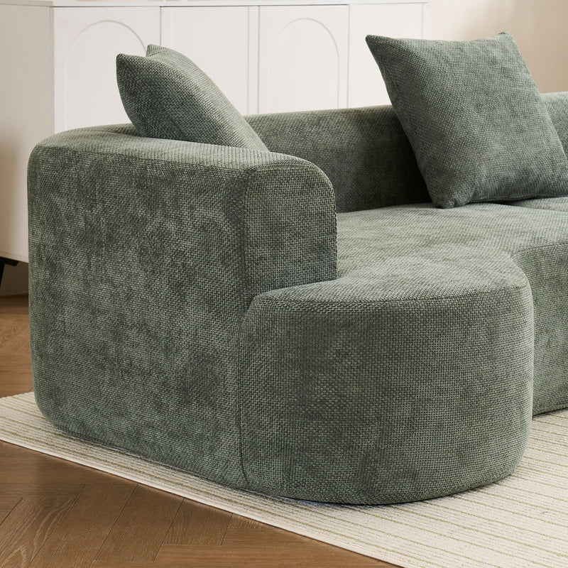 Modern Style Ultra Smooth Curved Sofa With 3 Pillows