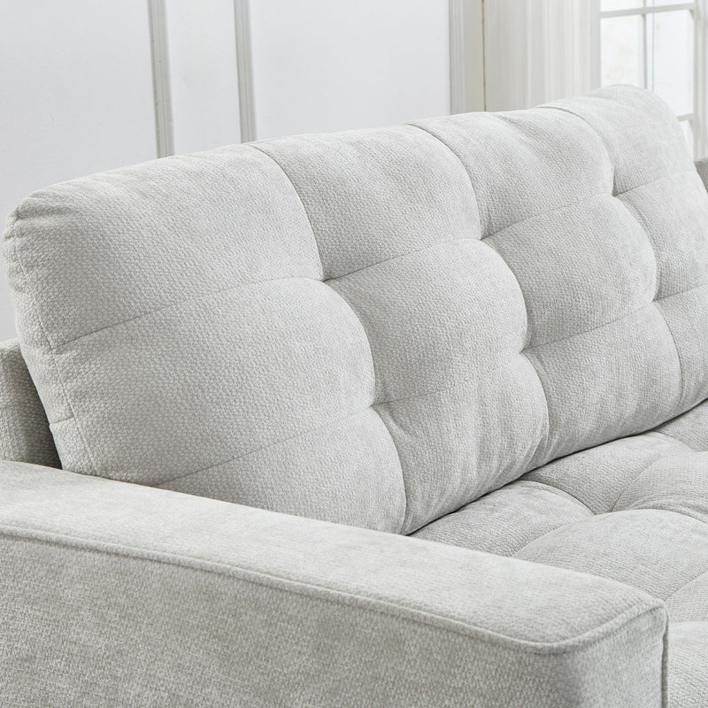 Modern Sectional Sofa U-Shaped With Movable Ottomans, tooth Speakers, LED Lights And Modular Storage
