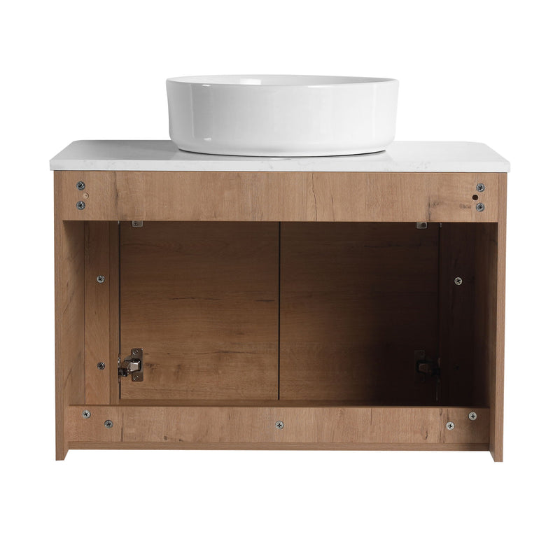 Wall Mounted Bathroom Vanity With Art Sink, 1 Storage Shelf, Soft Close Door