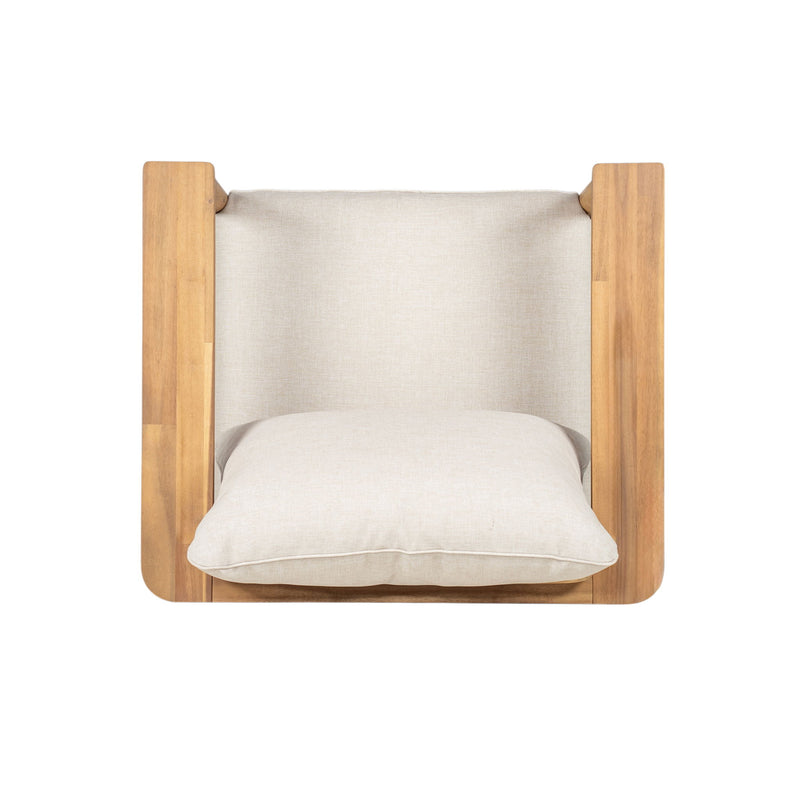 Terassi - Outdoor Lounge Chair (Set of 2) With Cushions - Beige / Light Teak