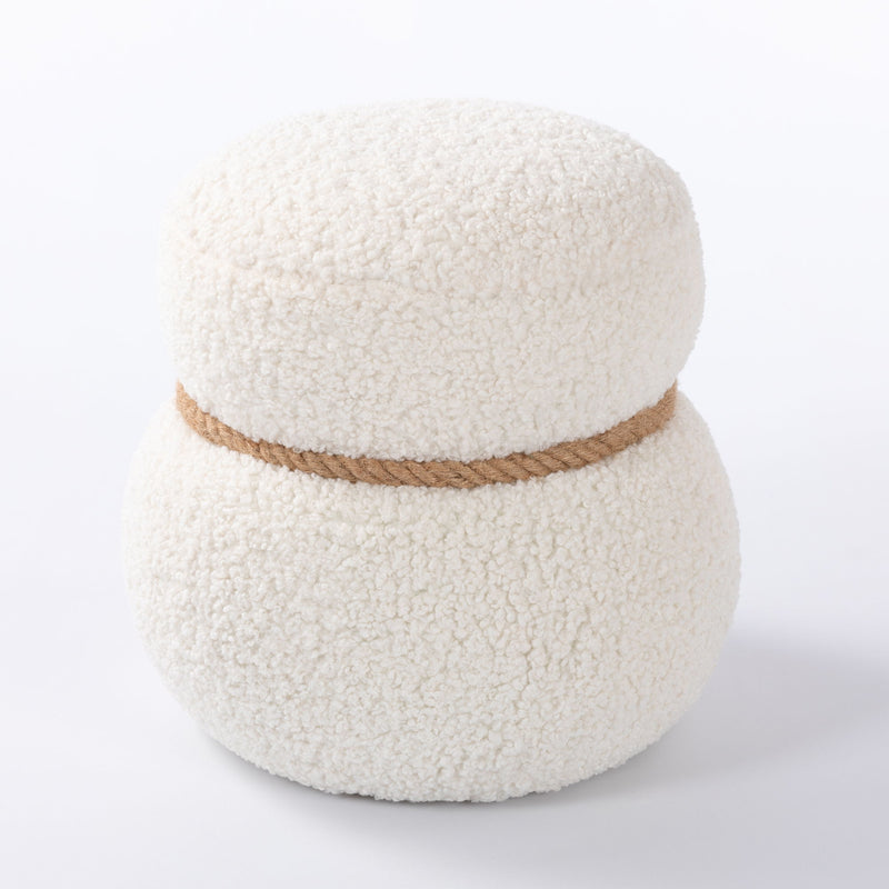 Snowman Stool With Cushion And Solid Wood Frame