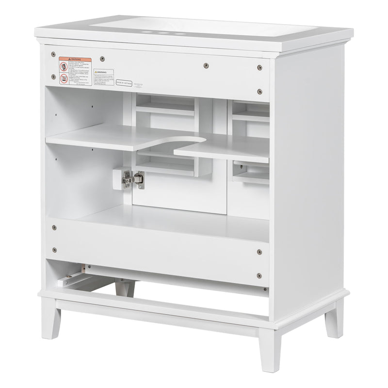 Modern Bathroom Vanity With Sink Combo, Multi Functional Cabinet With Doors And Drawer
