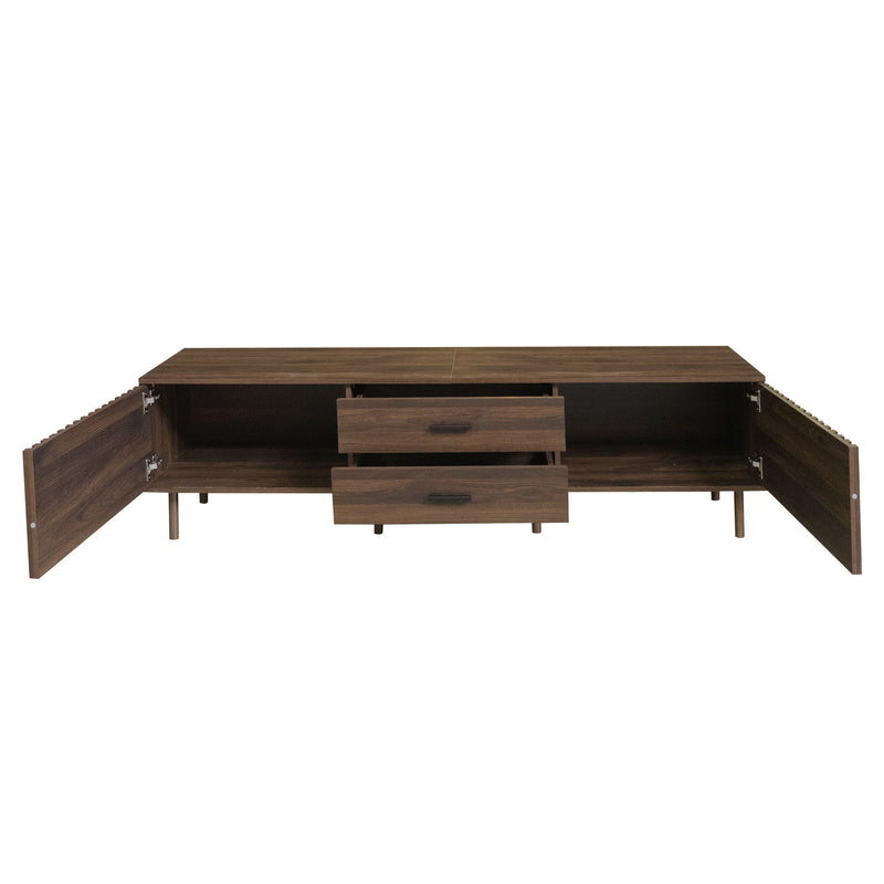 TV Stand For TVs Up To 80", Media Entertainment Center With Ample Storage - Dark Brown