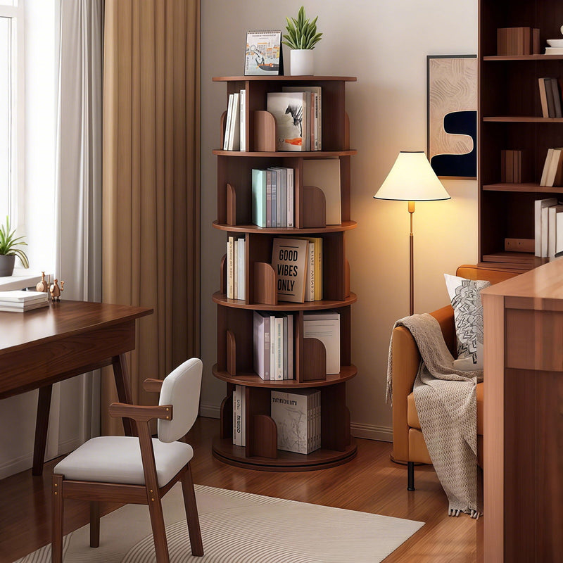 5 Tier Rotating Bookshelf, Spinning Design