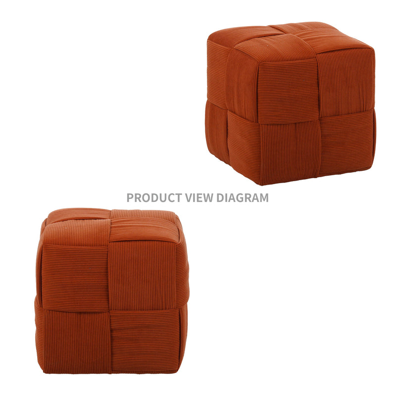 Modern Ottoman Foot Rest With Woven Design