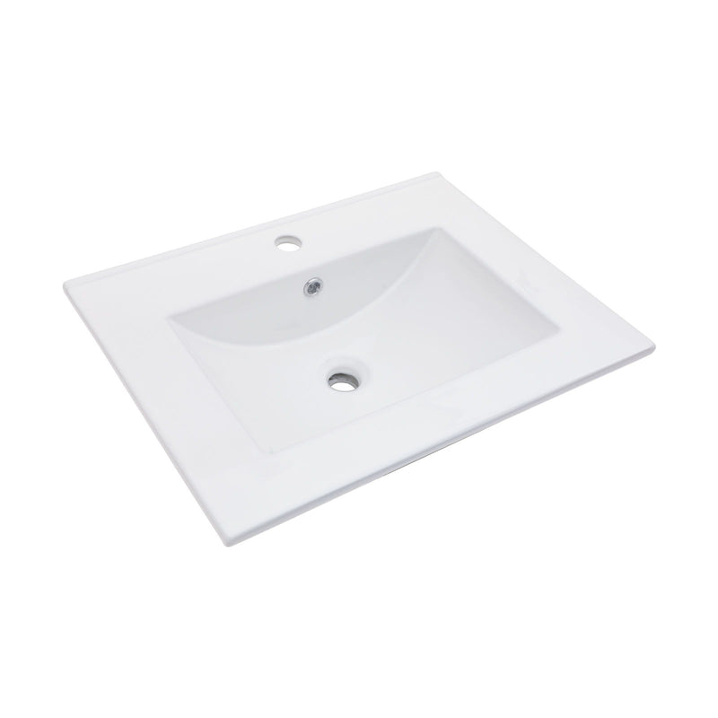 Premium Rectangular Vanity Top With Single Faucet Hole And Overflow