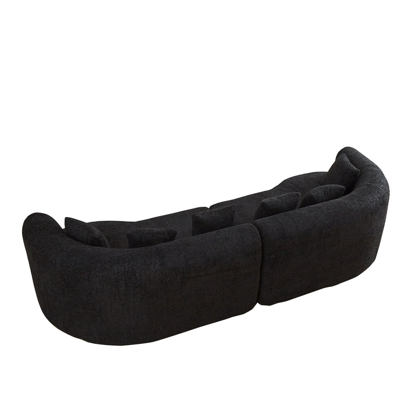 Curved Sectional Sofa With 6 Pillows