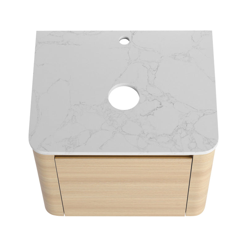 Mounted Bathroom Vanity & Art Sink & 2 Soft Close Doors