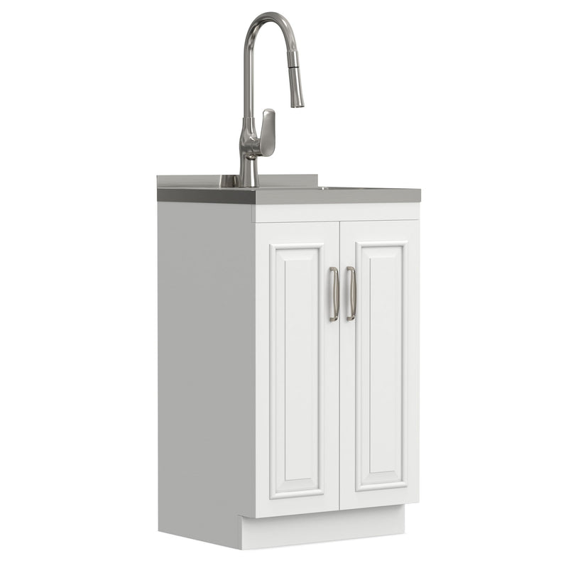 Darwin - Deluxe Laundry Cabinet With Pull-Out Faucet And Stainless Steel Sink