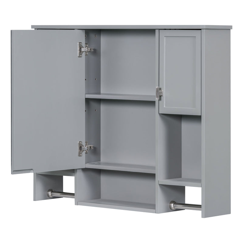 Wall Mounted Bathroom Storage Cabinet With Mirror, Medicine Cabinet With Towel Bar