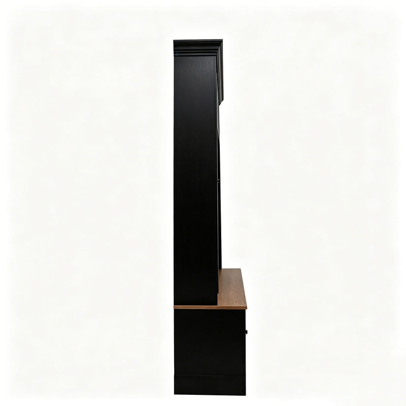 Hall Tree With Shoe Storage Bench, Entryway Coat Rack With 5 Hooks